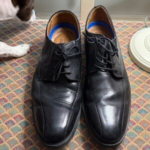 Clarks Black Leather Oxfords for Men